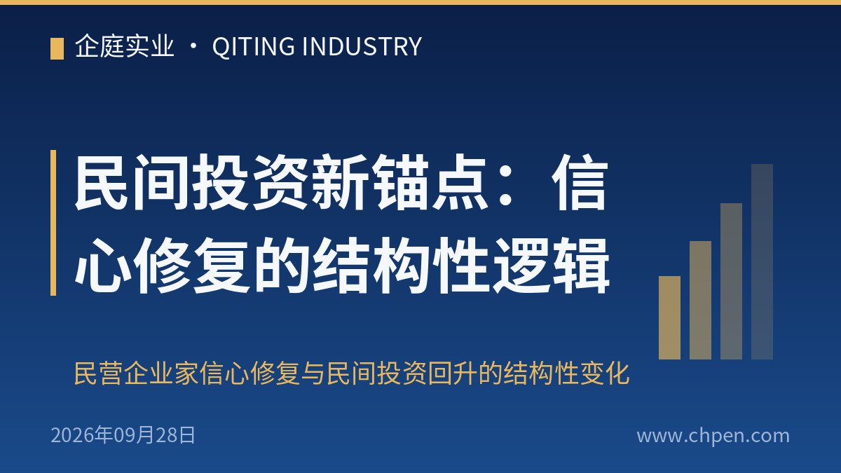 民间投资新锚点:信心修复的结构性逻辑