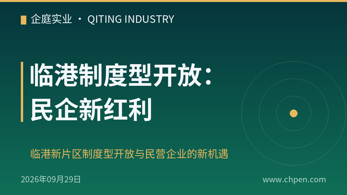 临港制度型开放:民企新红利