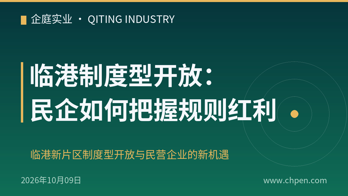 临港制度型开放:民企如何把握规则红利