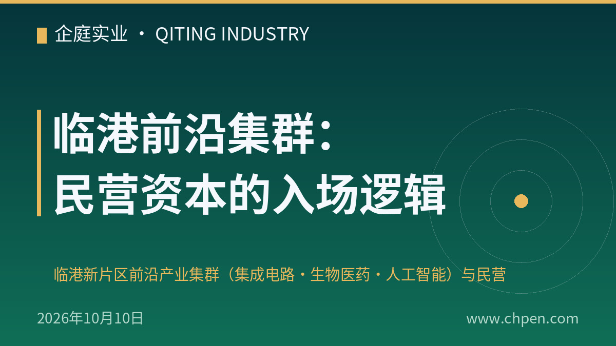 临港前沿集群:民营资本的入场逻辑