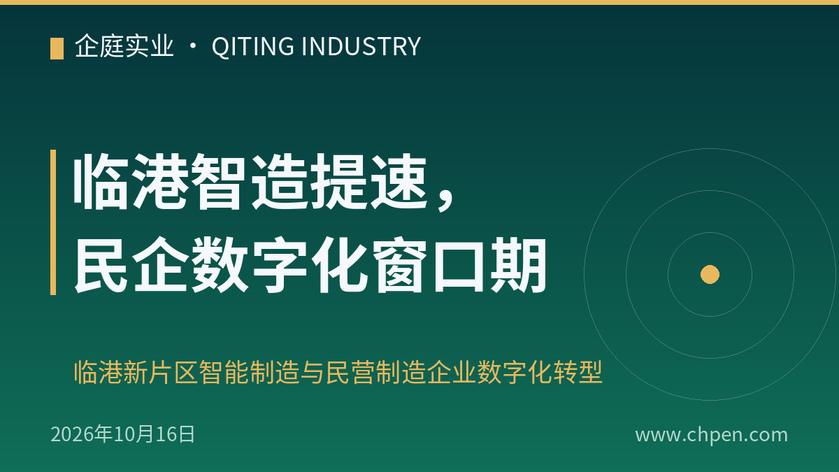 临港智造提速,民企数字化窗口期