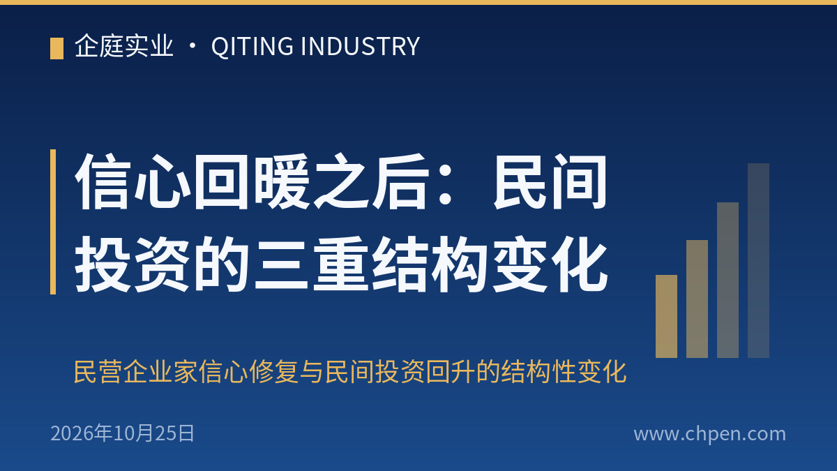 信心回暖之后:民间投资的三重结构变化