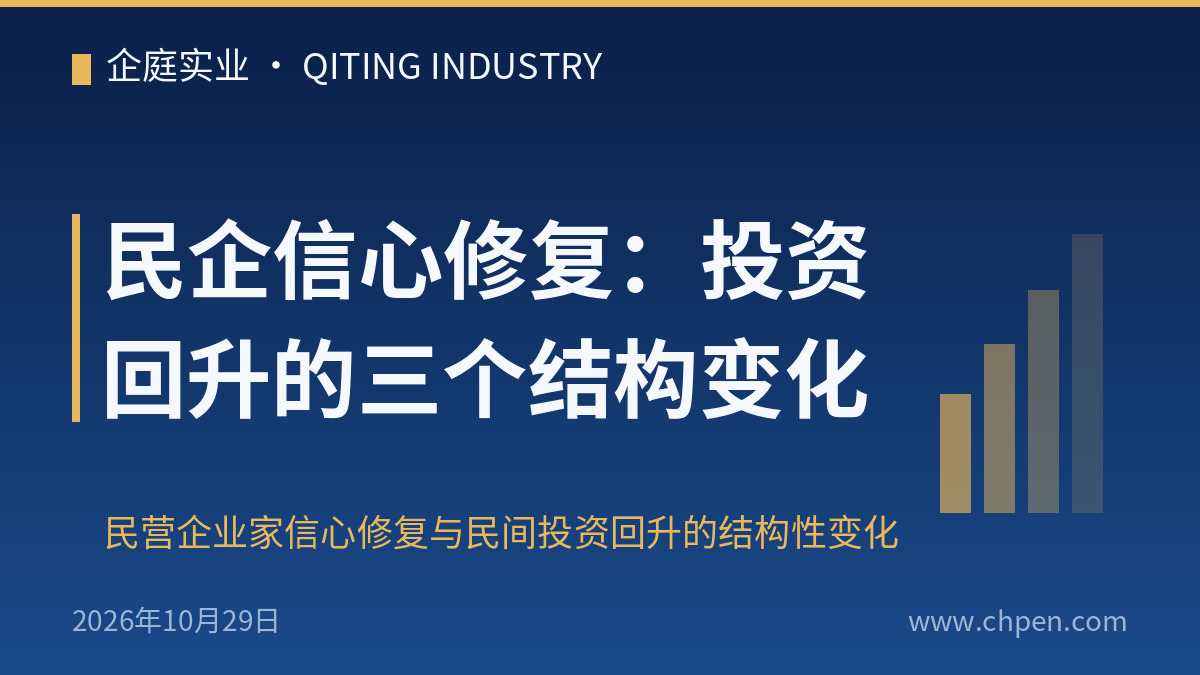 民企信心修复:投资回升的三个结构变化